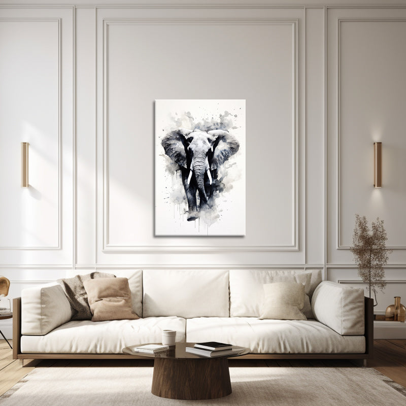 Elefant in Schwarz-Weiß