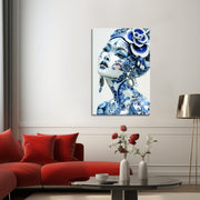 Dame in Delfter Blau