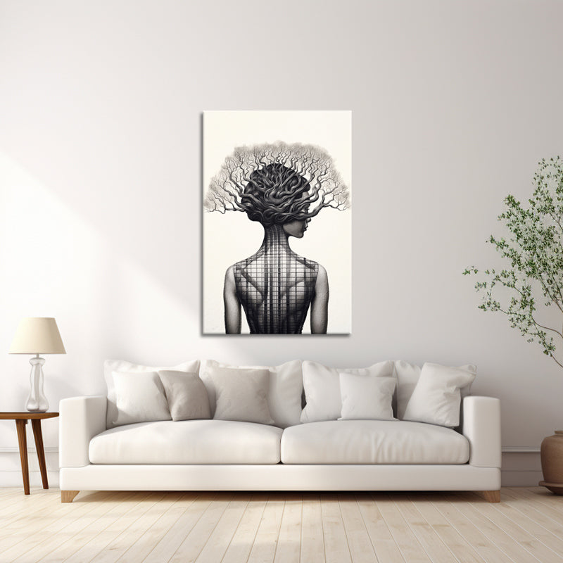 Frau mit Baum