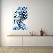Dame in Delfter Blau