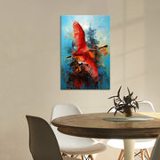 Abstrakter fliegender Flamingo