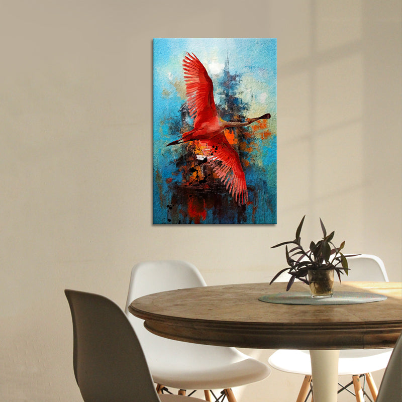 Abstrakter fliegender Flamingo