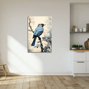 Blauer Vogel auf einem Ast