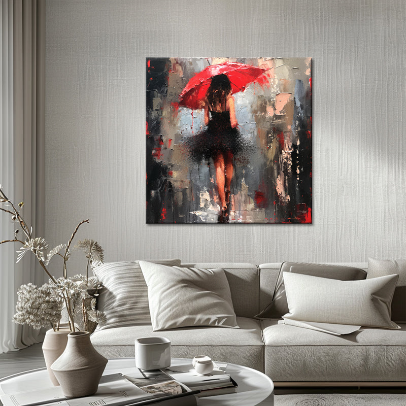 Frau mit Regenschirm