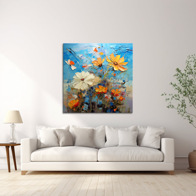 Abstraktes Gemälde mit Blumen