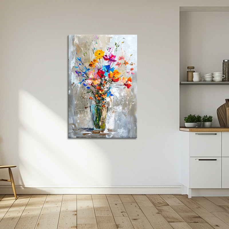 Art Vase mit Blumen