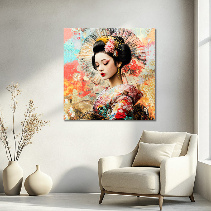 Frau im traditionellen Kimono