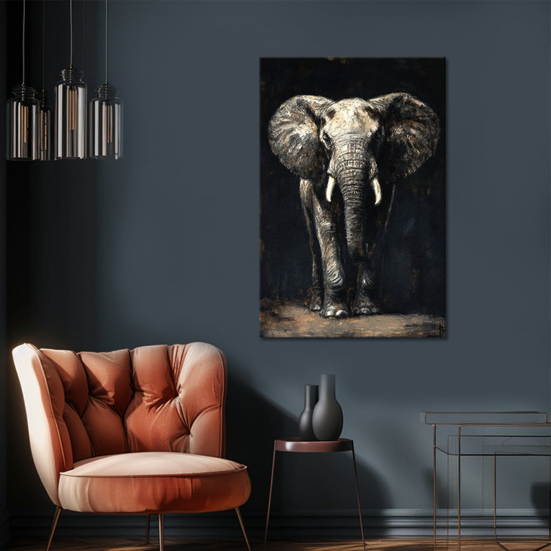 Elefant in Schwarz