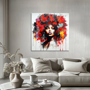 Frau mit Afro-Frisur
