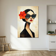 Frau in abstrakter Illustration