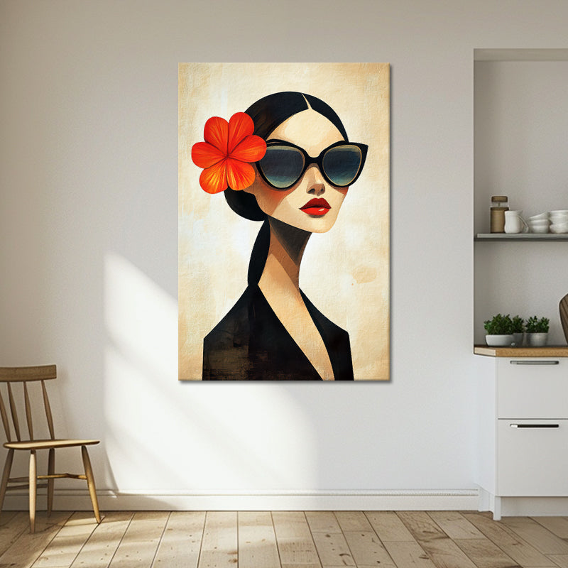 Frau in abstrakter Illustration