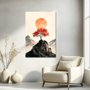 Ein Baum mit rotem Laub