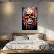 Buntes Totenkopf-Gemälde