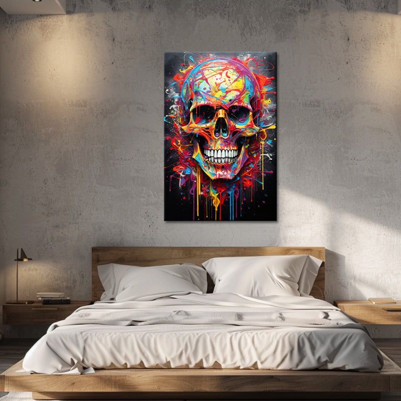 Buntes Totenkopf-Gemälde