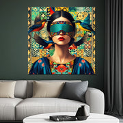 Frau im Mosaik