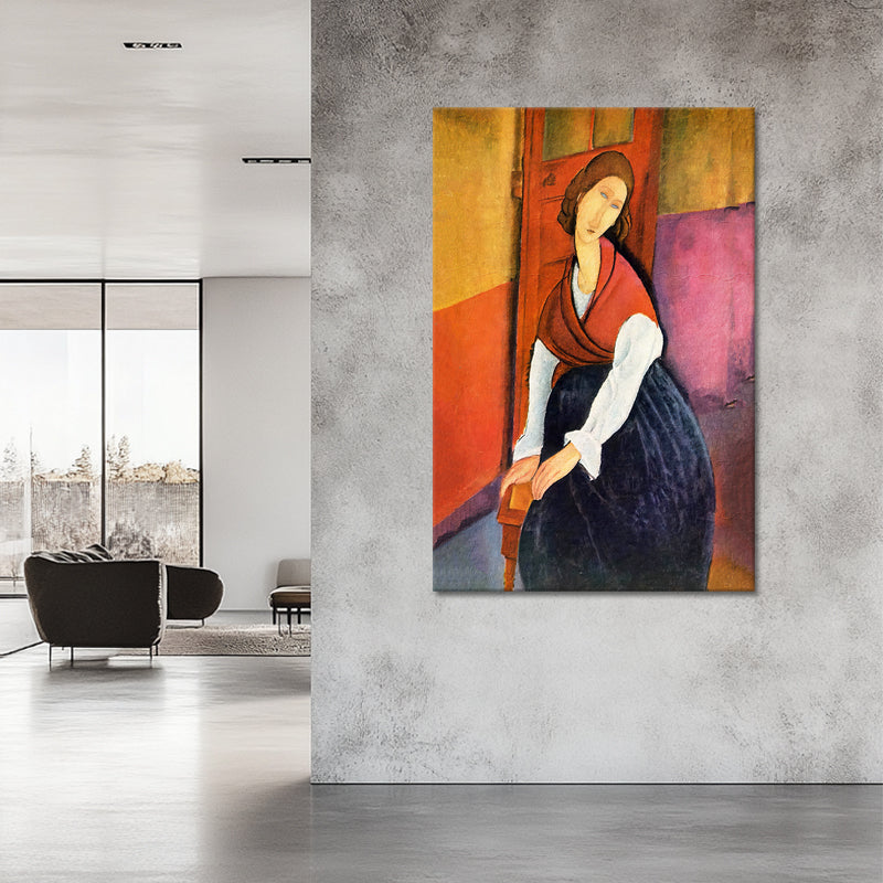Jeanne Hébuterne im roten Schal - Amedeo Modigliani