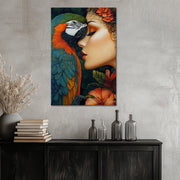 Frau mit einem Papagei IV