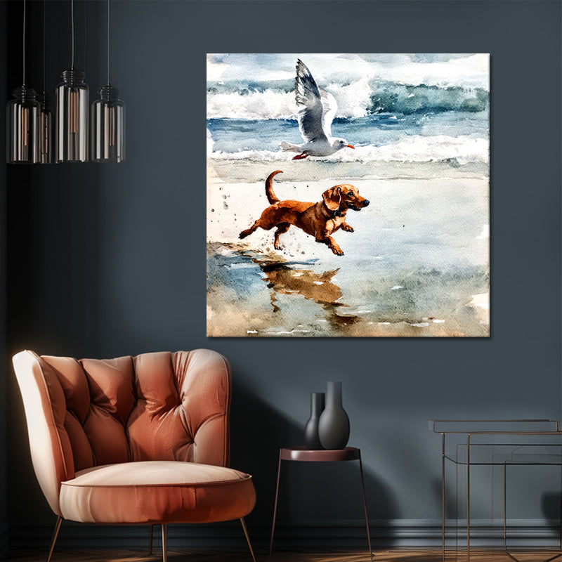 Hund und Möwe