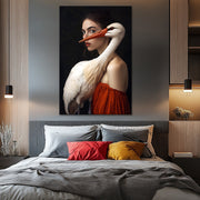 Gemälde Frau mit Storch III