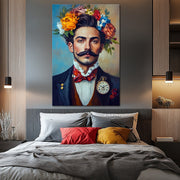 Mann mit Blumen