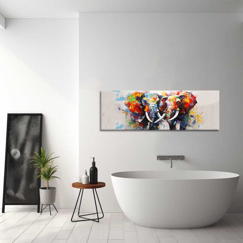 Afrikanische Elefanten in Farbe