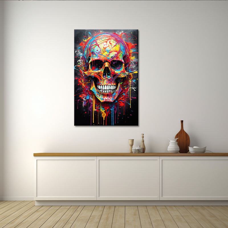 Buntes Totenkopf-Gemälde