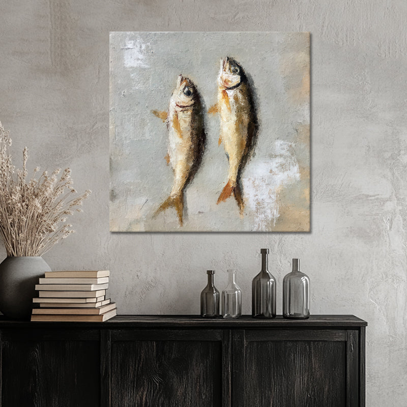 Gemälde mit zwei Fischen
