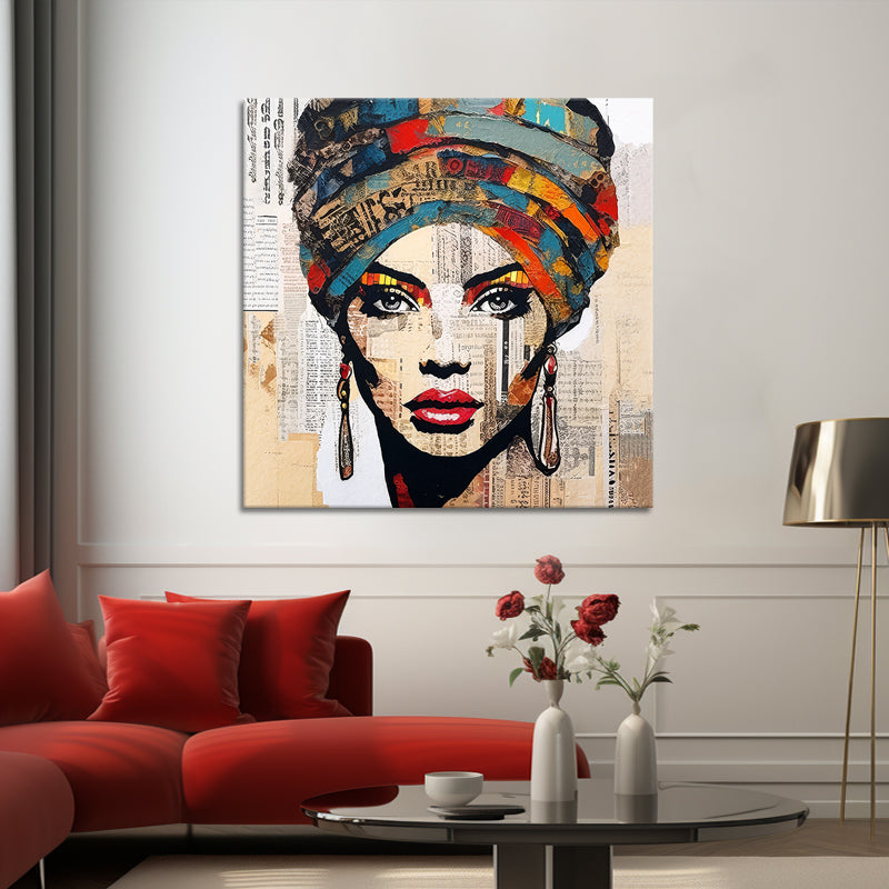 Frauengesicht in Mixed Media