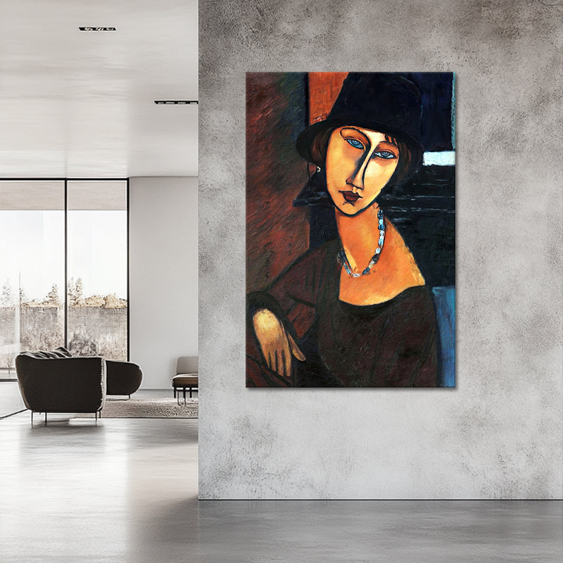 Jeanne Hébuterne mit Hut und Kette - Amedeo Modigliani