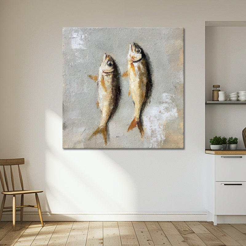 Gemälde mit zwei Fischen