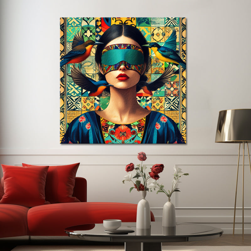 Frau im Mosaik