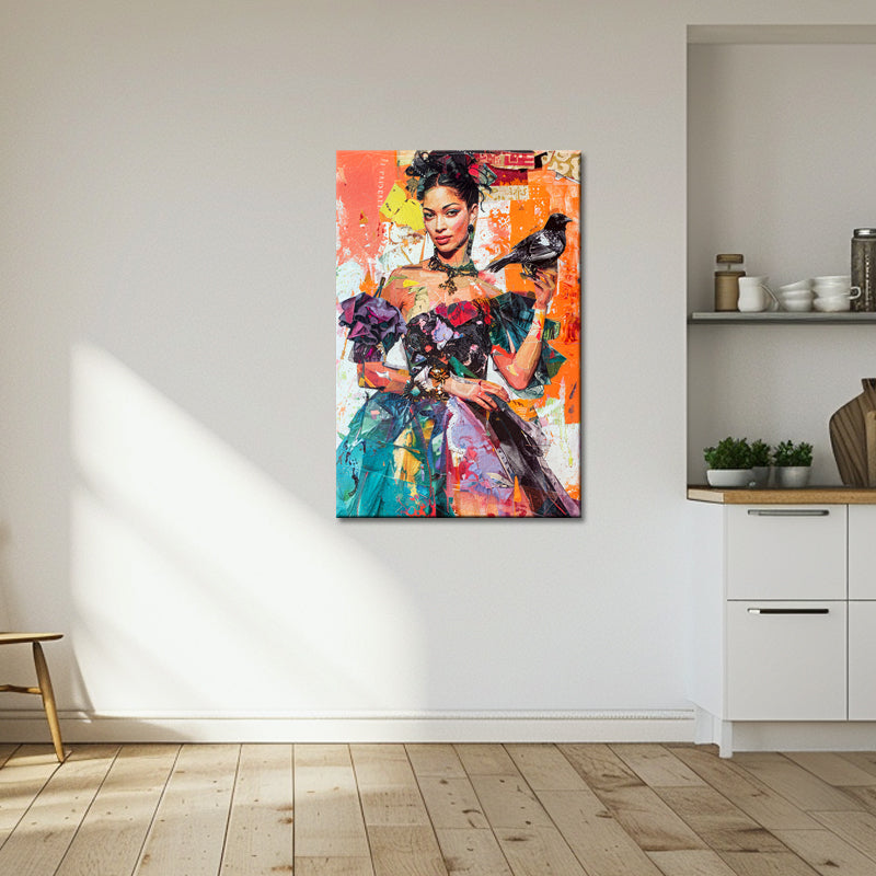 Frau mit Vogel in der Hand II