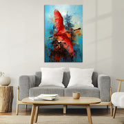 Abstrakter fliegender Flamingo
