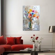 Art Vase mit Blumen