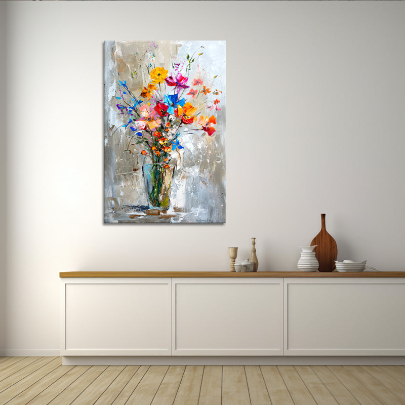 Art Vase mit Blumen