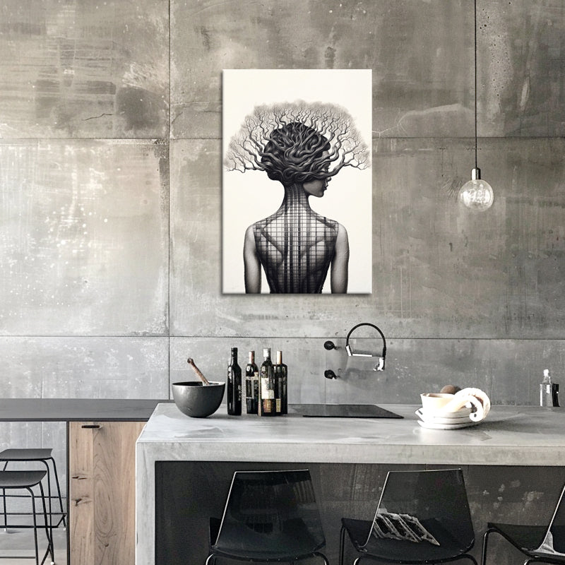 Frau mit Baum