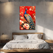 Pfau in Rot