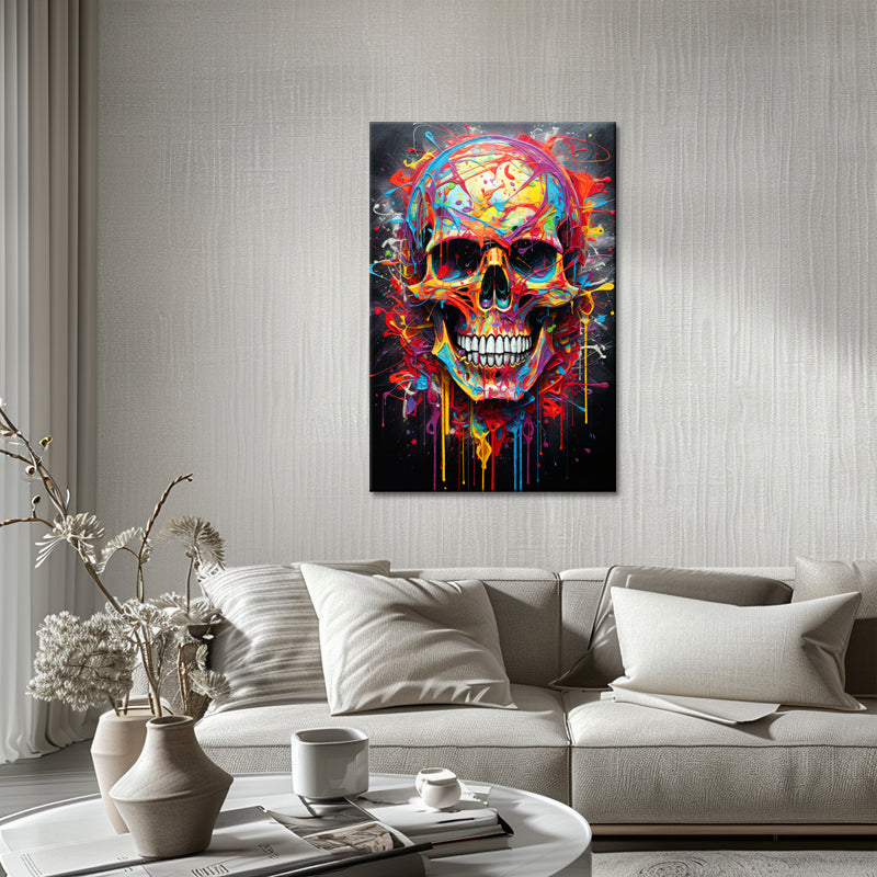 Buntes Totenkopf-Gemälde