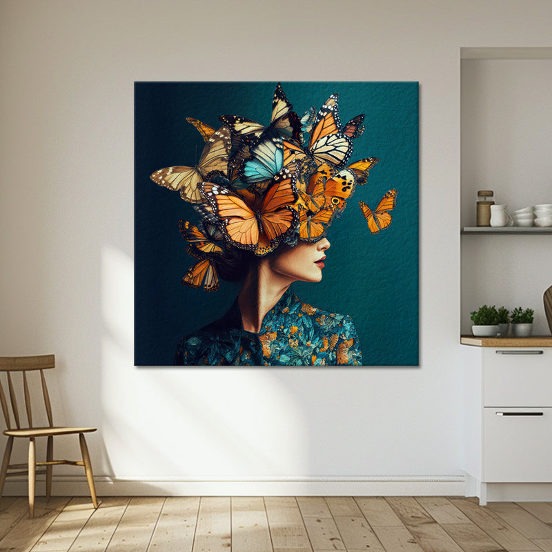 Frau mit Schmetterlingen Kunst I