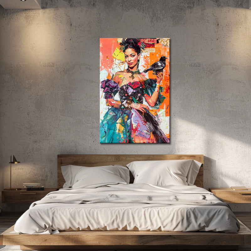 Frau mit Vogel in der Hand II