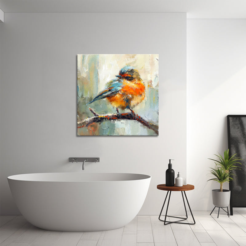 Gemälde Vogel auf Ast