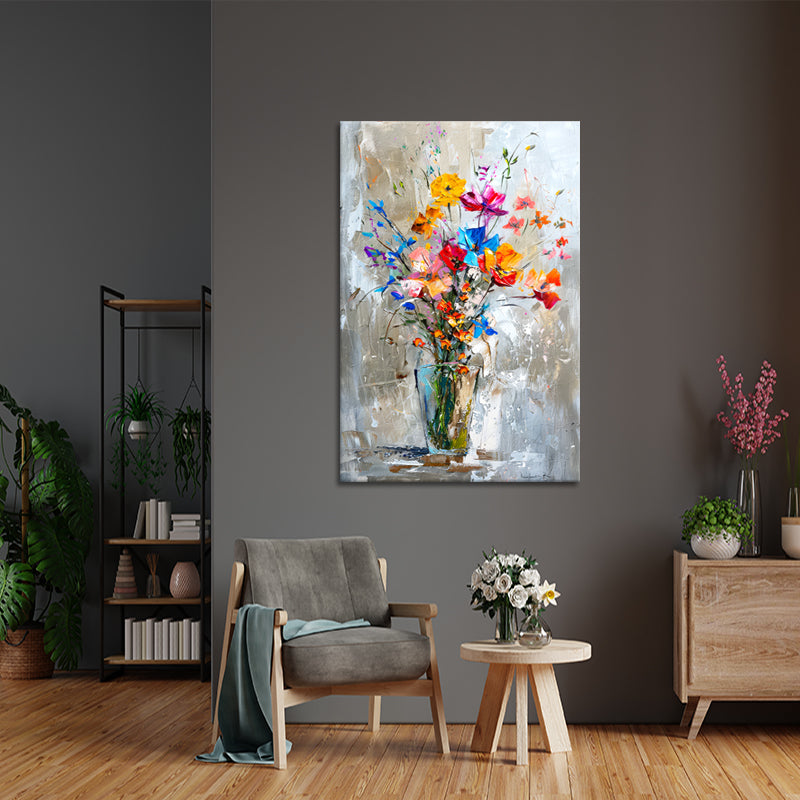 Art Vase mit Blumen