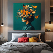 Frau mit Schmetterlingen Kunst