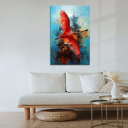 Abstrakter fliegender Flamingo