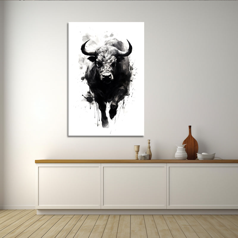 Stier in Schwarz-Weiß