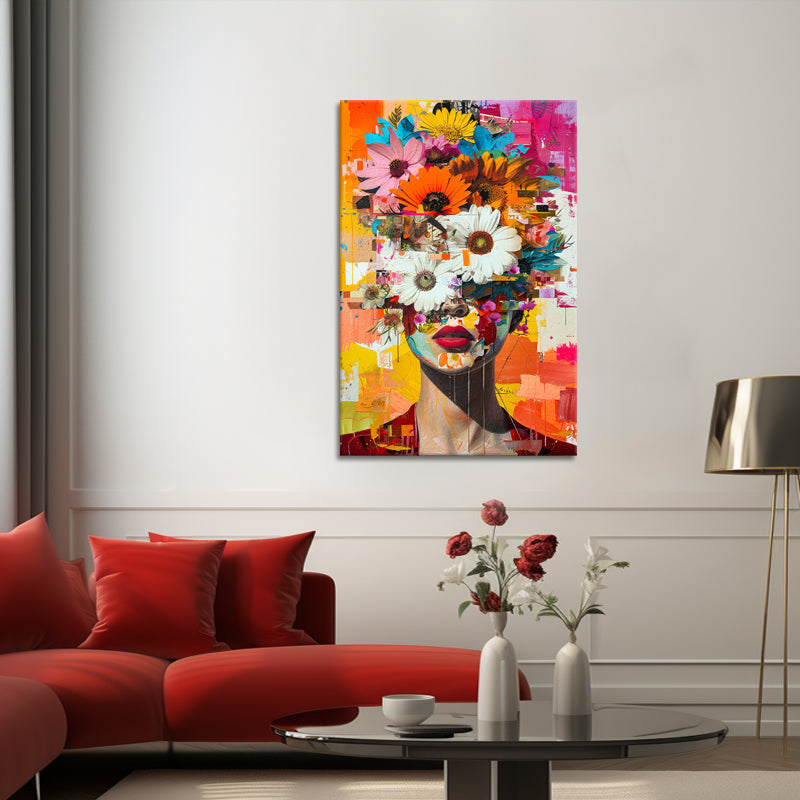 Frauenporträt mit Blumen