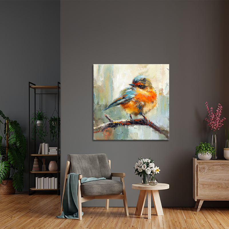 Gemälde Vogel auf Ast