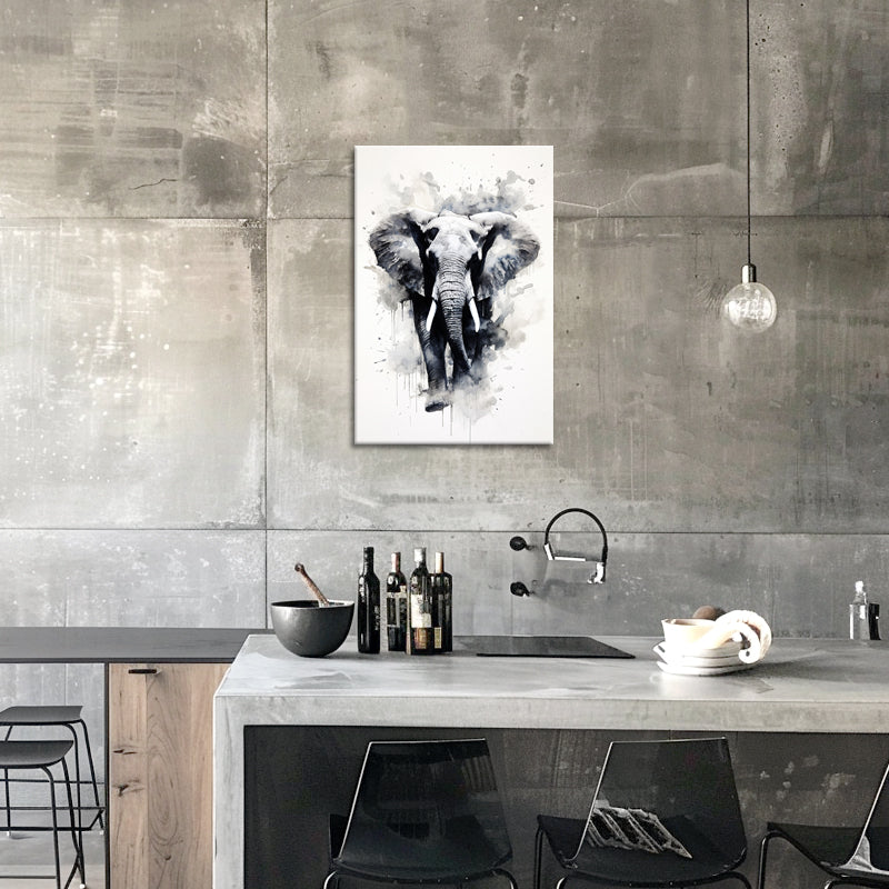 Elefant in Schwarz-Weiß