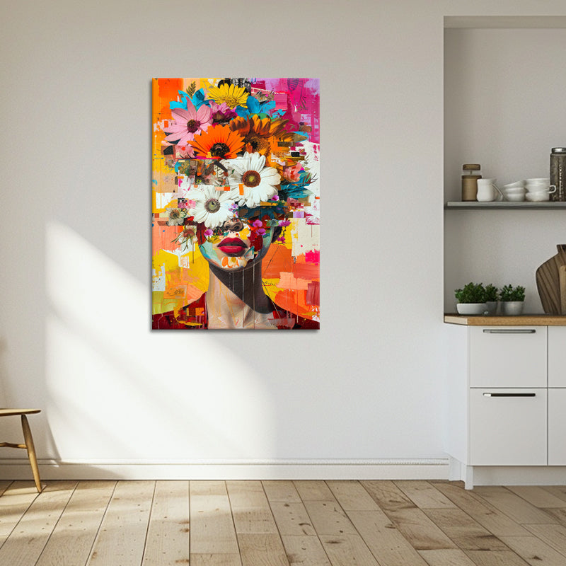 Frauenporträt mit Blumen