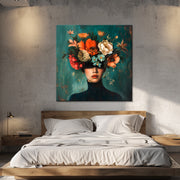 Gemälde Frau mit Blumen